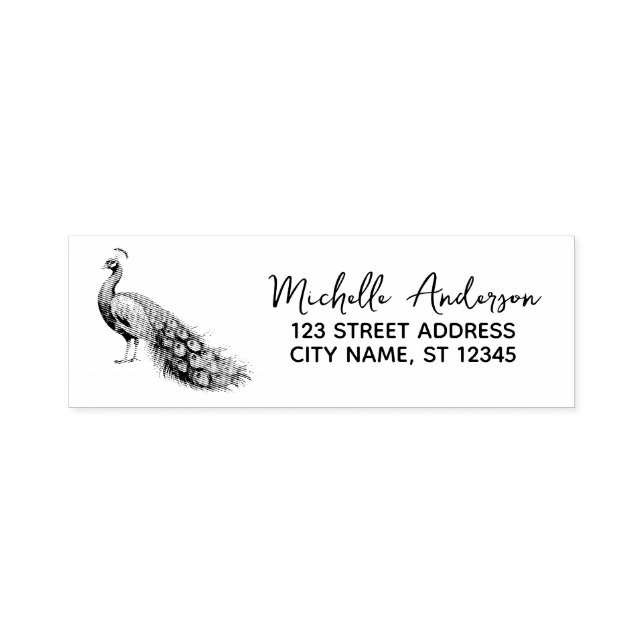 Moderne trendy Peacock-Rücksendeadresse Permastempel (Design)