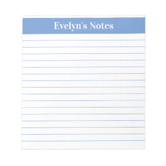 Moderne Trendy Periwinkle Blue Script Große Printw Notizblock