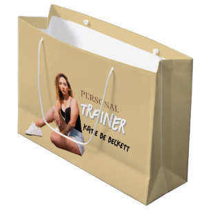 Moderne trendy persönliche Fitness-Trainer-Foto Große Geschenktüte