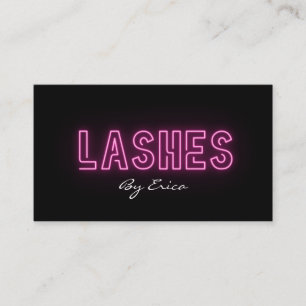 Moderne Trendy Pink Neon Lashes Schönheit Visitenkarte