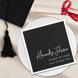 Moderne Trendy Script Graduation Party Serviette