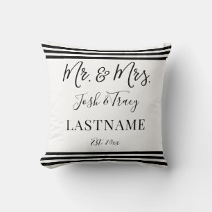 Moderne Trendy Script Personalisiert Mr. and Mrs. Kissen