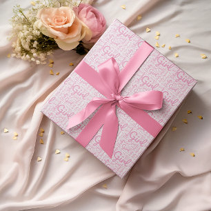 Moderne Trendy Script Typografie Girl Baby Shower Geschenkpapier