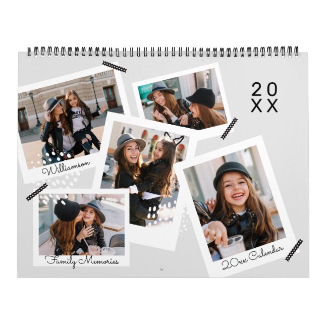 Moderne trendy Snapshot Foto Scrapbooking Collage Kalender (Titelbild)