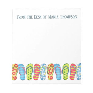 Moderne trendy stilvolle Beach Summer Flip Flops Notizblock