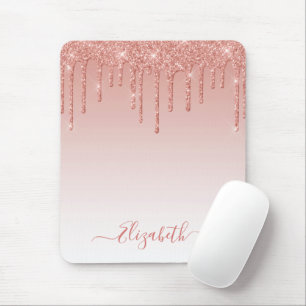 Moderne, trendy Stylish Script Glitzer Rose Gold Mousepad