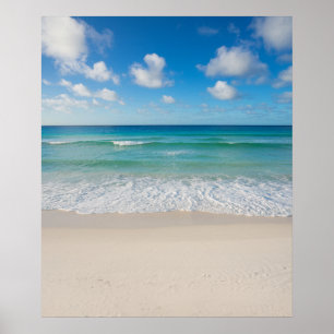 Moderne trendy Summer Bright Blue Calm Ocean Shore Poster