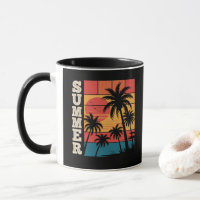 Moderne Trendy Summer Sunset Beach Palm Tree