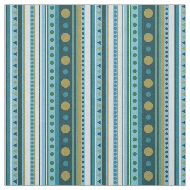 Moderne Tribal Aquamarin Blue Stripes Stoffe (Muster)
