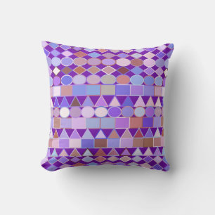Moderne Tribal Geometric, Amethyst Lila und Taupe Kissen