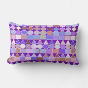 Moderne Tribal Geometric, Amethyst Lila und Taupe Lendenkissen