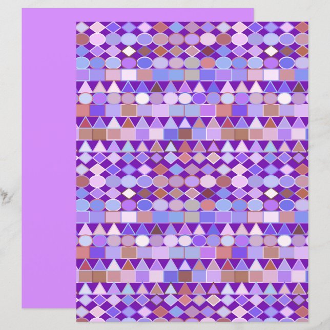 Moderne Tribal Geometric, Amethyst Lila & Violet (Vorne/Hinten)