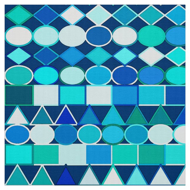 Moderne Tribal Geometric, Denim Blues über die Mar Stoff (Muster)
