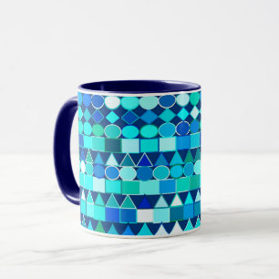 Moderne Tribal Geometric, Denim Blues über die Mar Tasse