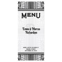 Moderne Tribal Urban Edge Schwarz-weiß Menu Card