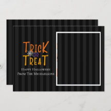 Moderne Trick- oder Treat Halloween-Fotokarte