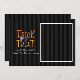 Moderne Trick- oder Treat Halloween-Fotokarte Ankündigung