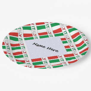 Moderne Tricolore Name hier Italienische Bandiera Pappteller