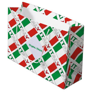 Moderne Tricolore Name Hier Italienische Flagge Ka Große Geschenktüte