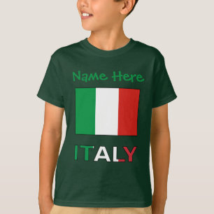 Moderne Trikolore-Name-Hier-Italienische-Flagge T-Shirt
