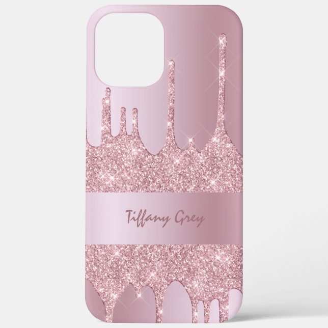 Moderne Tropfen mit rosa Rosa Glitzer Case-Mate iPhone Hülle (Rückseite)