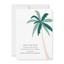 Moderne Tropical Beach Wedding Save the Date Card