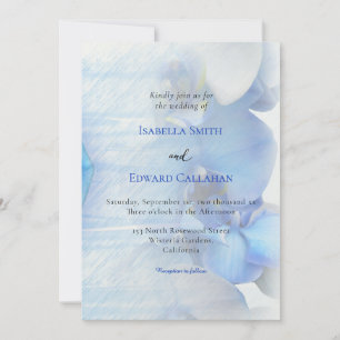 Moderne Tropical Blue Orchid Floral Wedding Einladung