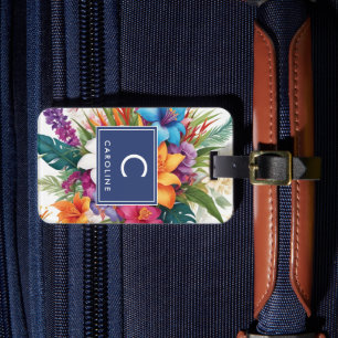 Moderne Tropical Fall Stilvolle Girly Luggage Tag Gepäckanhänger