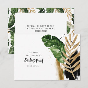 Moderne tropische abstrakte Bridesmaid RSVP Karte
