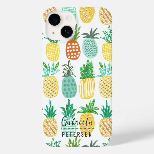 Moderne tropische Ananas | Gelbgrün Case-Mate iPhone Hülle (Rückseite)