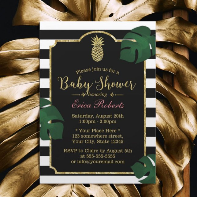 Moderne tropische Ananas Hawaiian Baby Dusche Einladung (Von Creator hochgeladen)