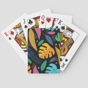 Moderne tropische Blätter: nahtloser Hintergrund. Spielkarten