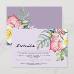 Moderne tropische Blumen-Hochzeit in Hawaii Begleitkarte