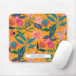 Moderne tropische Blumengestaltung Mousepad