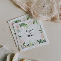 Moderne tropische Blumenhochzeit Napkin