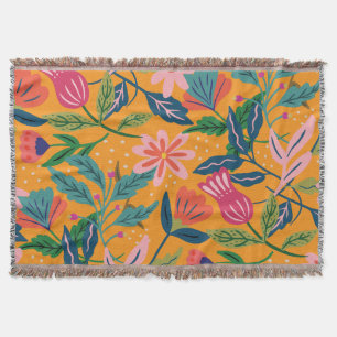 Moderne tropische Blumenmuster Decke