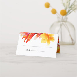 Moderne tropische Blüte gefaltet Platzkarte