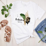 Moderne tropische botanische abstrakte Bridesmaid T-Shirt<br><div class="desc">Moderne tropische abstrakt bemalte Hochzeitshauptfrau bevorzugt Party Kleidung T - Shirt. Teil einer modernen Hochzeitskollektion.</div>