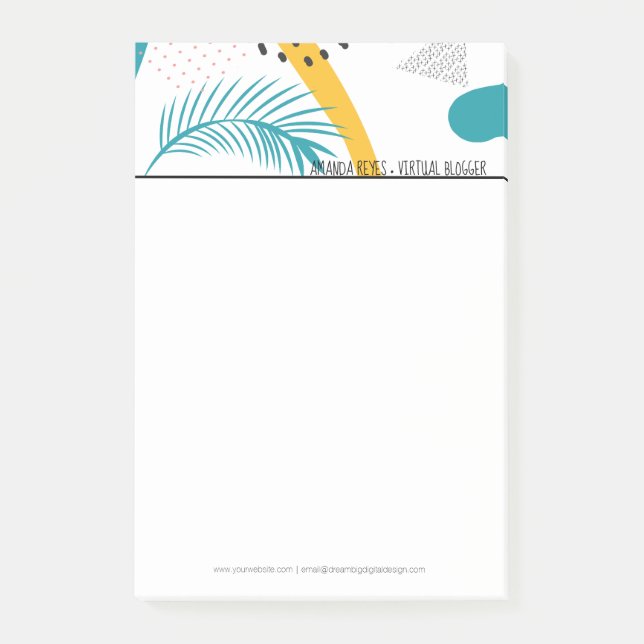 Moderne tropische Collage Post-it Klebezettel (Vorderseite)