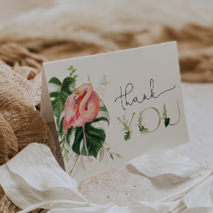 Moderne tropische Flamingo Kinderdusche oder Gebur Dankeskarte