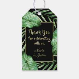 Moderne tropische Foliage Hochzeit Vielen Dank Geschenkanhänger