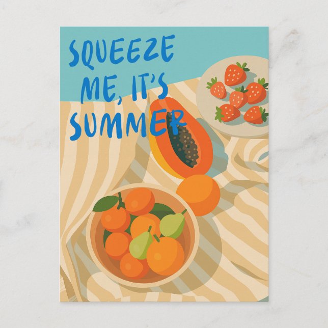 Moderne tropische Früchte Sommer Postkarte (Vorderseite)