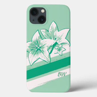 Moderne tropische Grün- und Cremlilie Case-Mate iPhone Hülle