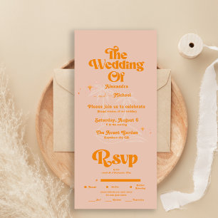 Moderne tropische Hochzeit All In One Einladung
