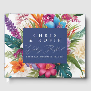 Moderne tropische Hochzeit im Herbst Gästebuch