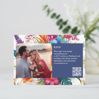 Moderne tropische Hochzeit im Herbst RSVP-Karte RSVP Karte