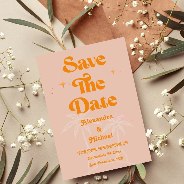 Moderne tropische Hochzeit Save The Date (Von Creator hochgeladen)