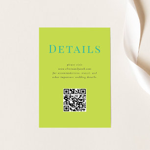 Moderne Tropische Hochzeitskarte mit QR-Code Begleitkarte