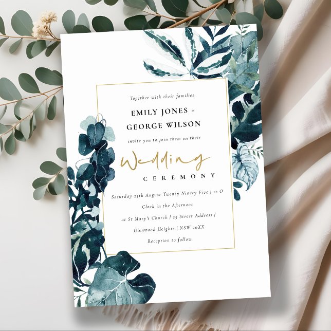 MODERNE TROPISCHE MONSTERA FOLIAGE WEDING INVITE DANKESKARTE (Von Creator hochgeladen)