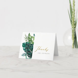 MODERNE TROPISCHE MONSTERA GREEN FOLIAGE WEDD DANKESKARTE